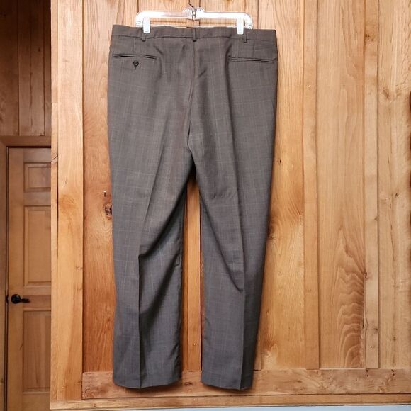 TownCraft Vintage 2 Piece Wool Coat & Pants Suit Set, 46L X 38, Brown Checks - Picture 5 of 15